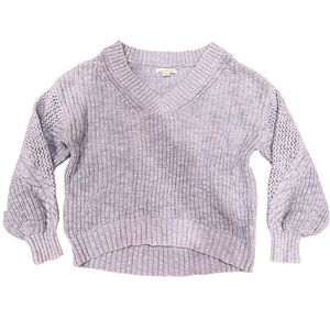 American Eagle Purple V Neck Knit Cotton Sweater Coquette Cottagecore Comfy Y2K